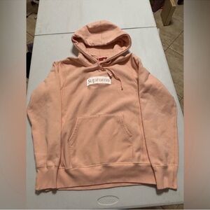 Used Supreme Box Logo Hoodie - FW16 - Peach - Size Medium - Pre-Owned